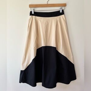 Stunning Black and Cream Colorblock Women's Skirt